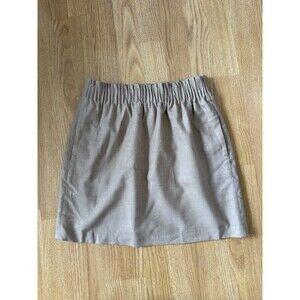 J Crew Tan Wool Blend Elastic Waistband Side Pockets Mini Skirt Size 2